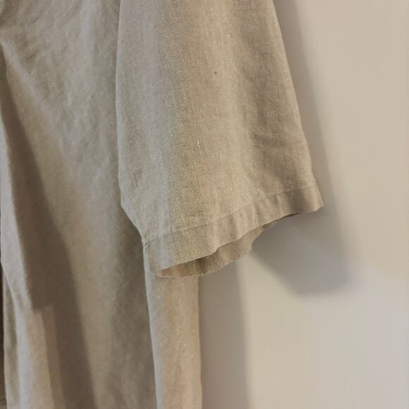 Venezia Linen Cotton short sleeve tan top 22/24 - Picture 4 of 10